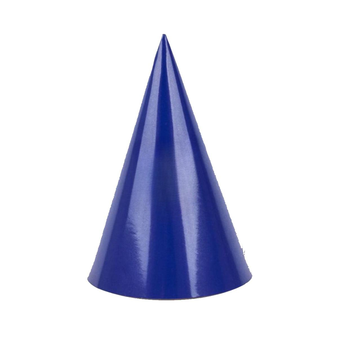 Blue hats with crest 15 cm 6 pieces image number null